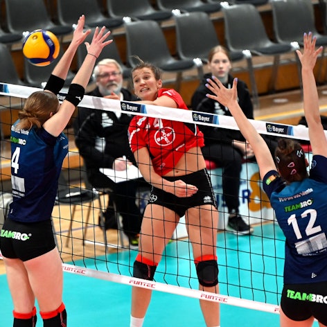 23.11.2024, Volleyball-Bayer leverkusen-VCO Dresden
mitte: Isabel Schneider (Bayer)
Foto: Uli Herhaus