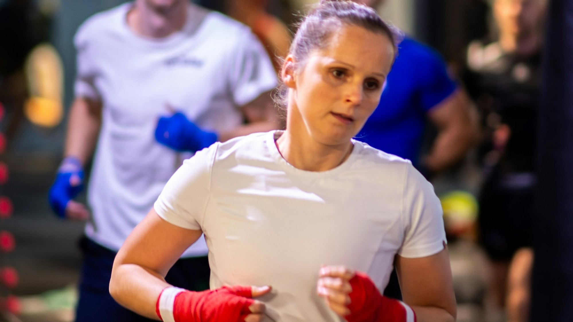 Das Bild zeigt Sarah Haberland während des Trainings.