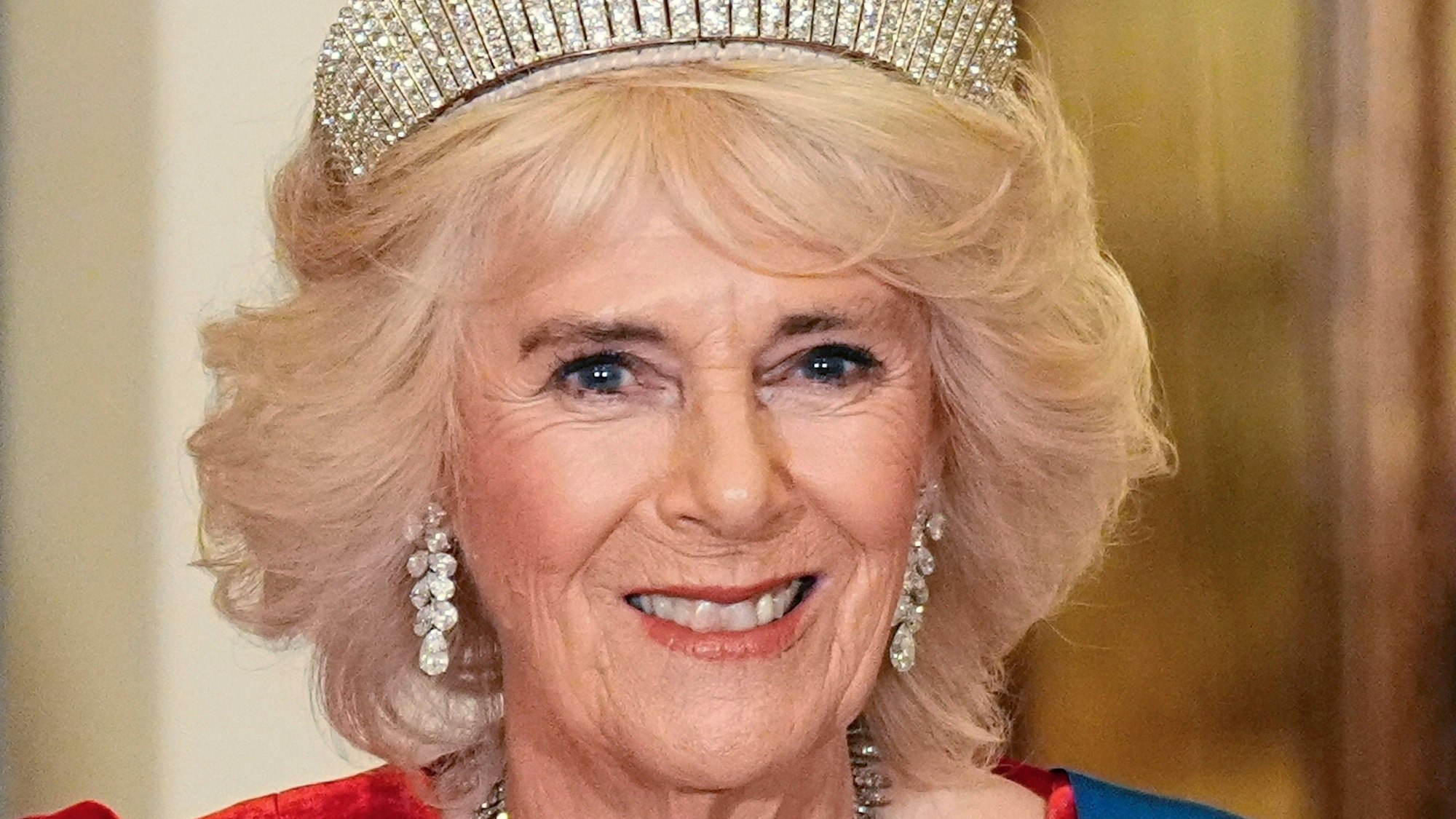 Königin Camilla vor einem Staatsbankett im Buckingham Palace.