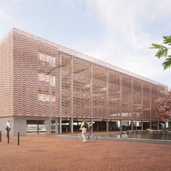Auf dem Bild ist der Entwurf für das neue Parkhaus in der Innenstadt zu sehen.