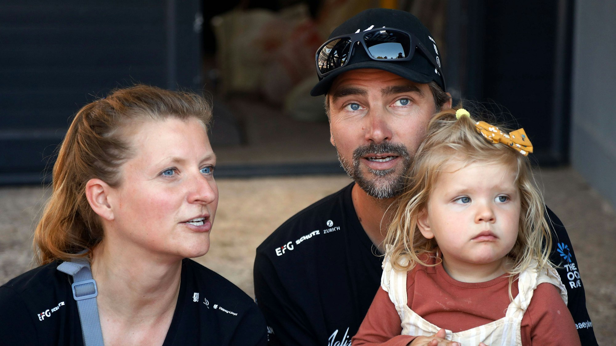 Boris Herrmann mit seiner Ehefrau Birte und der gemeinsamen Tochter Marie- Louise.