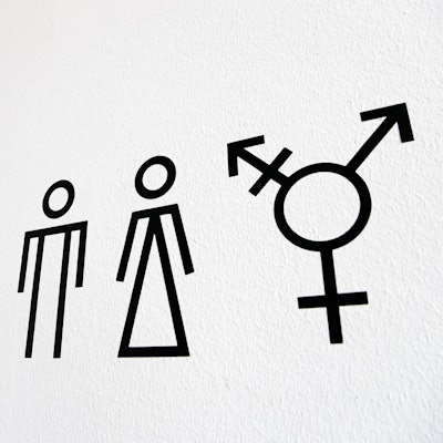Piktogramme weisen auf Toiletten für Männer, Frauen und Allgender / Transgender hin.