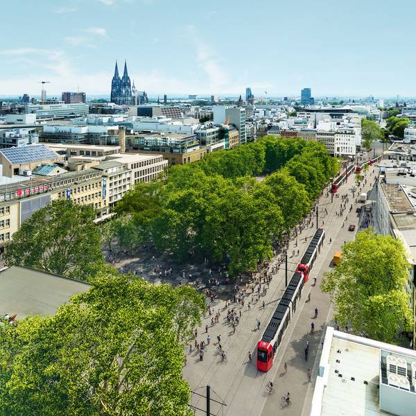 So könnte der Neumarkt aussehen, wenn die Ost-West-Achse nach den Vorstellungen von CDU, SPD und FDP ausgebaut würde.