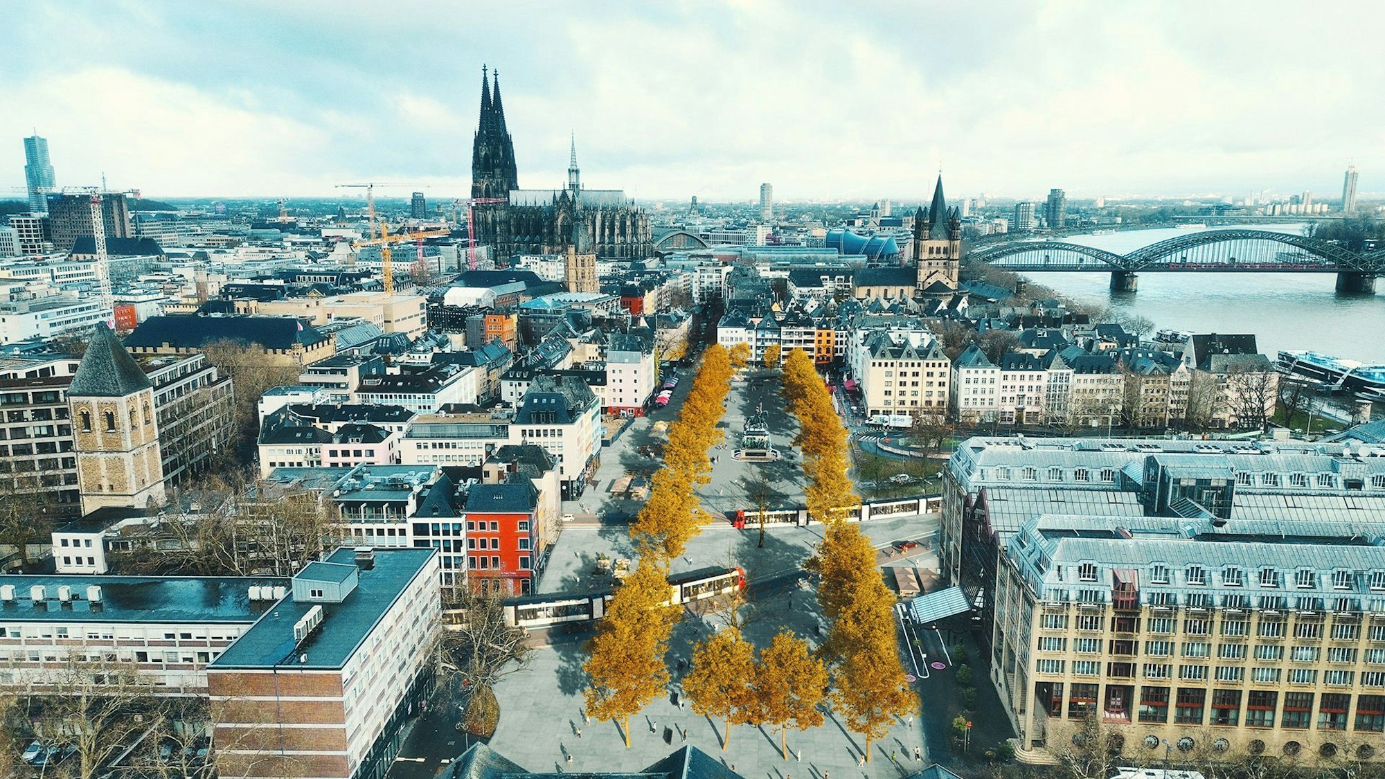 Visualisierungen des gemeinsamen Plans von CDU, SPD und FDP für die Ost-West-Achse, veröffentlicht am 6.12.2024