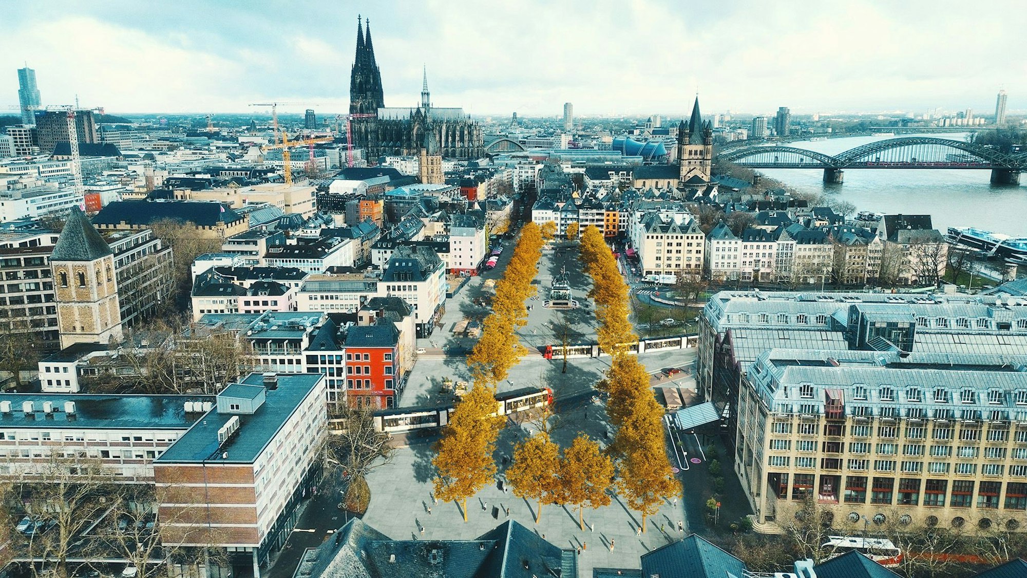 Visualisierungen des gemeinsamen Plans von CDU, SPD und FDP für die Ost-West-Achse, veröffentlicht am 6.12.2024