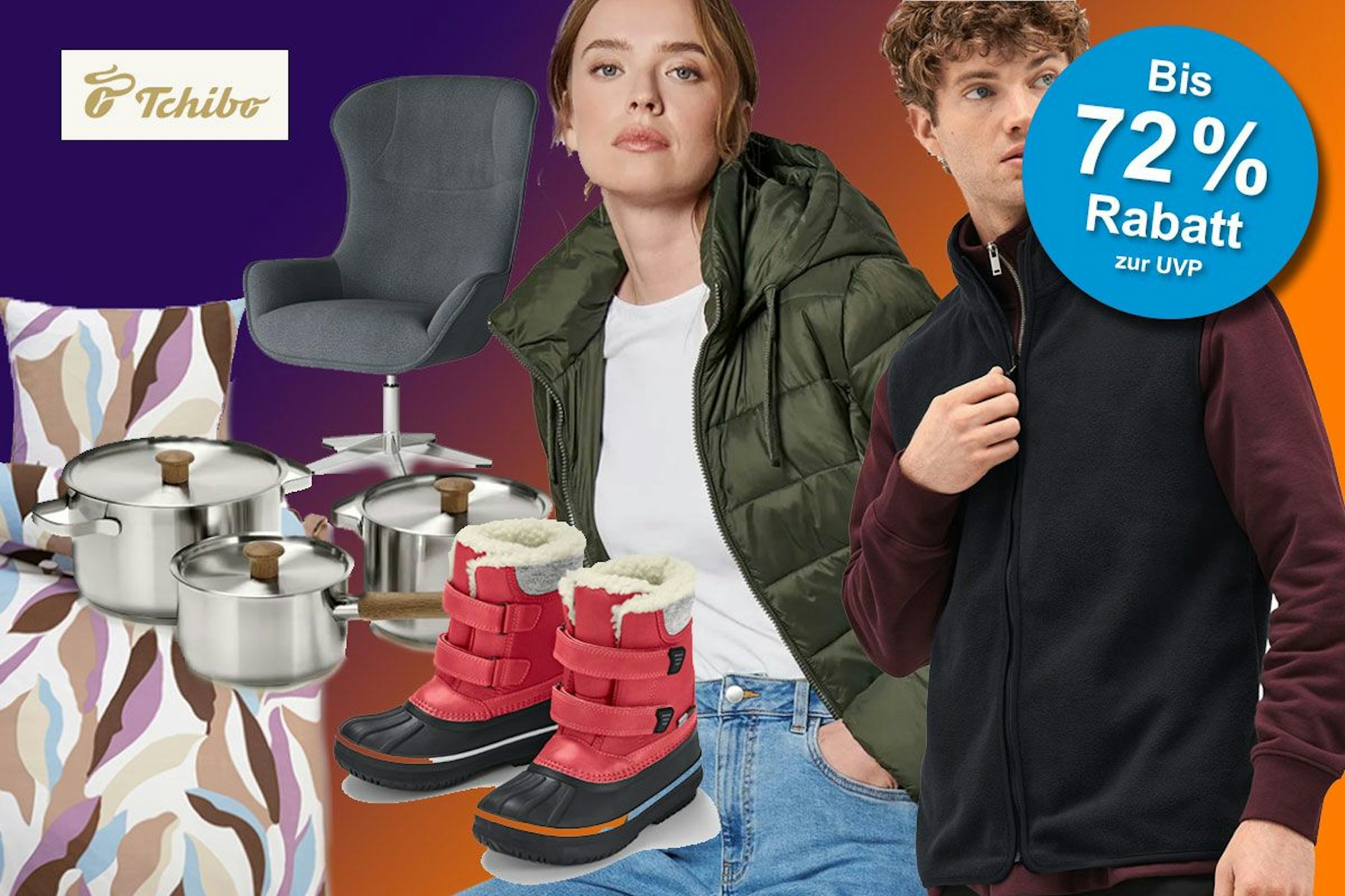 Auf dem Bild sind Produkte der Marke Tchibo zu sehen, die sich derzeit im Sale befinden.
