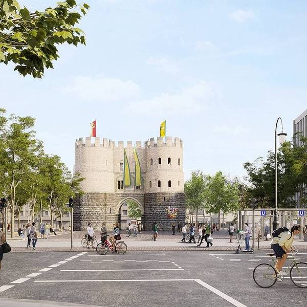 So sieht eine erste Gestaltungsidee für den Rudolfplatz aus, wenn die Stadtbahn im Tunnel fährt. Die endgültige Planung folgt im Projektverlauf.