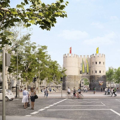 So sieht eine erste Gestaltungsidee für den Rudolfplatz aus, wenn die Stadtbahn im Tunnel fährt. Die endgültige Planung folgt im Projektverlauf.