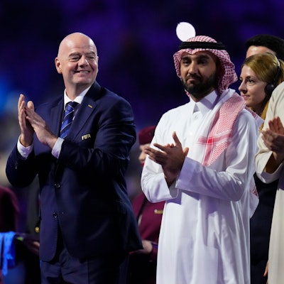 Fifa-Präsident Gianni Infantino applaudiert nach dem Finale der Klub-Weltmeisterschaft zwischen Manchester City FC and Fluminense FC.
