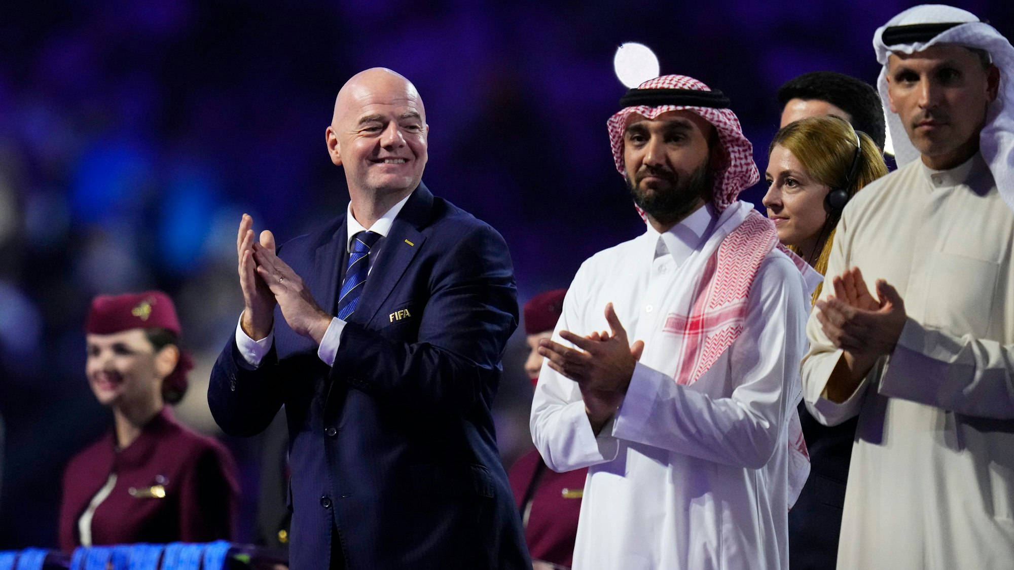 Fifa-Präsident Gianni Infantino applaudiert nach dem Finale der Klub-Weltmeisterschaft zwischen Manchester City FC and Fluminense FC.