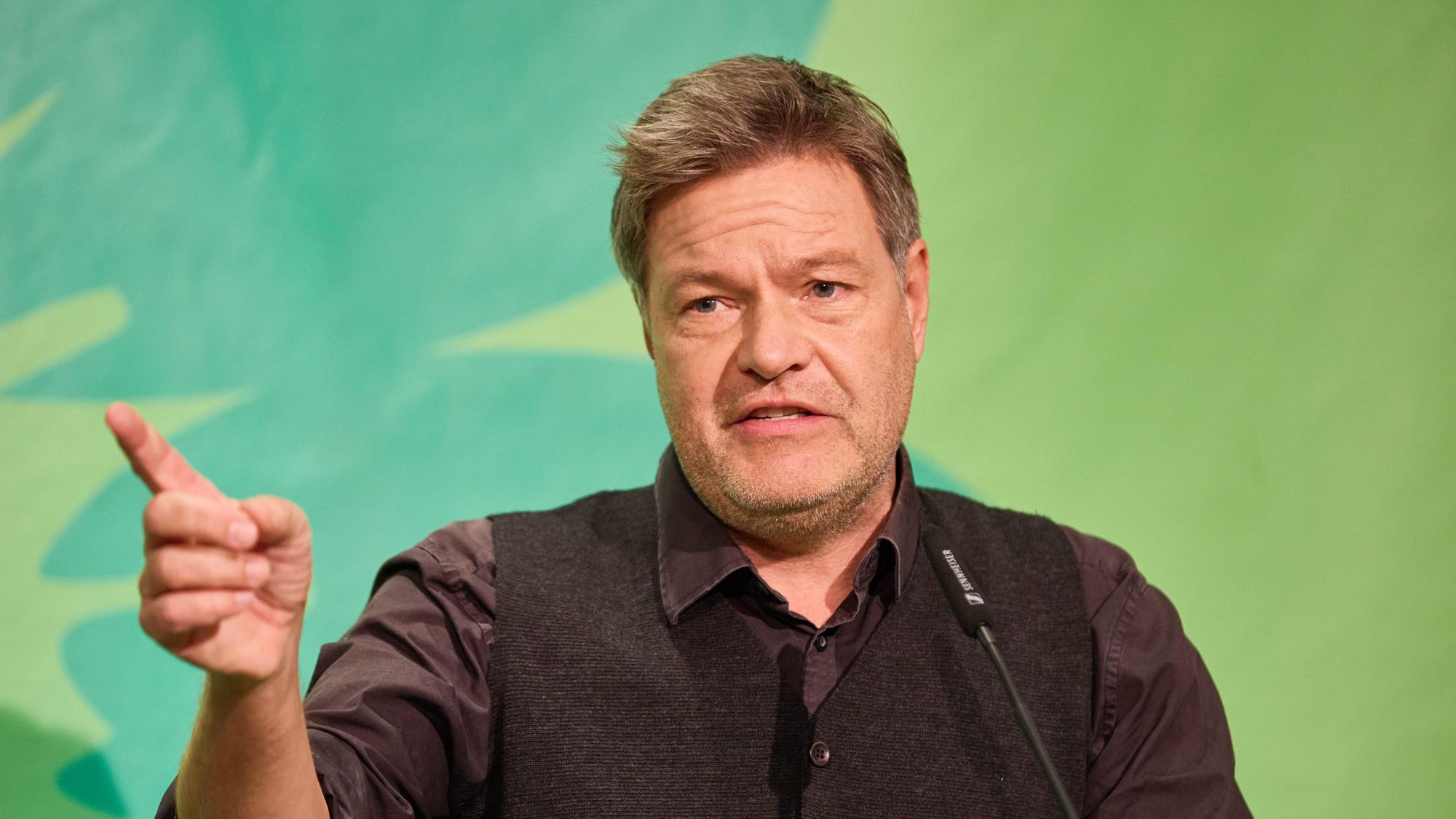 Robert Habeck beim Landesparteitag der Nord-Grünen am Sonntag.