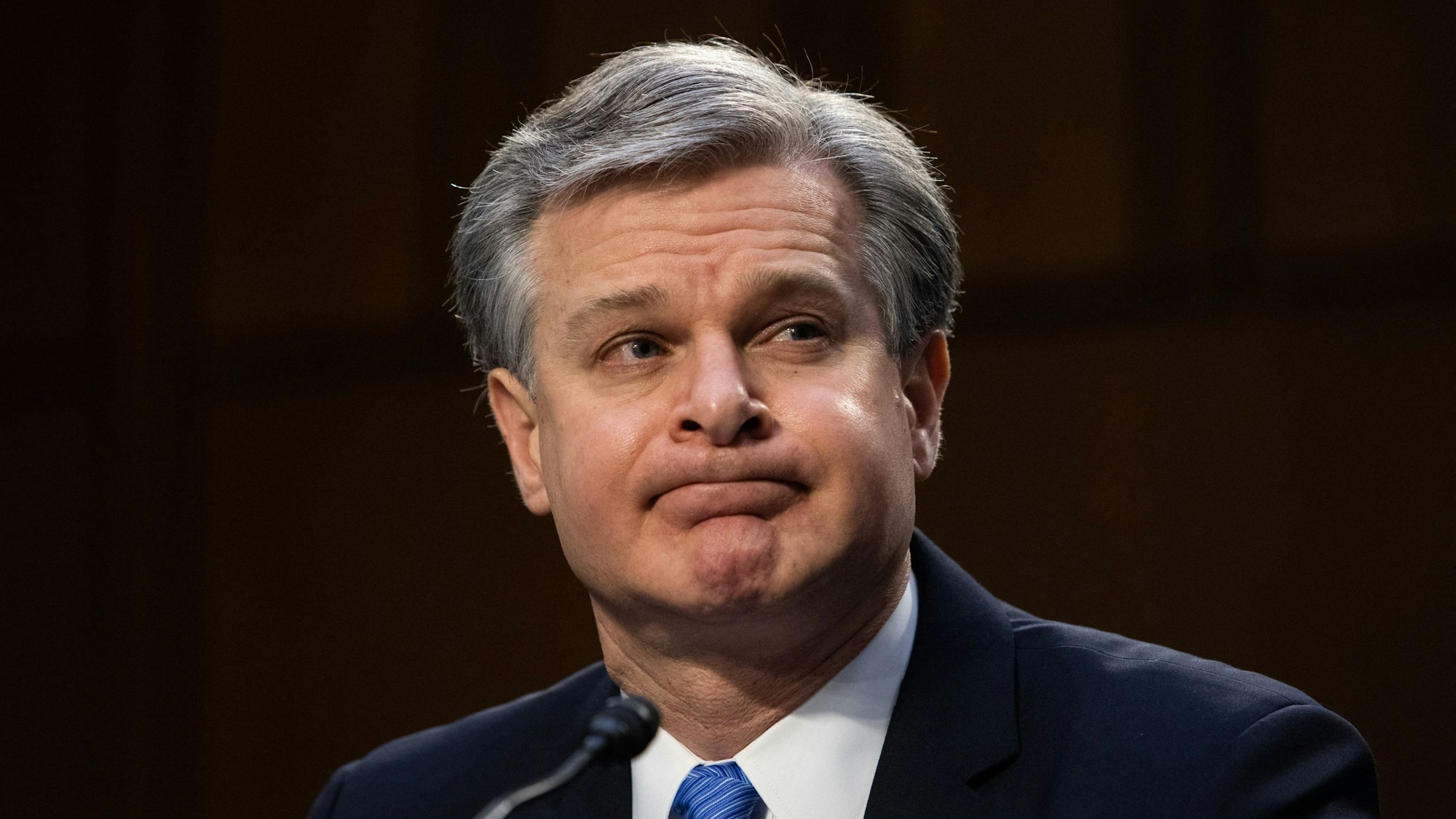 FBI-Chef Christopher Wray im Anzug.