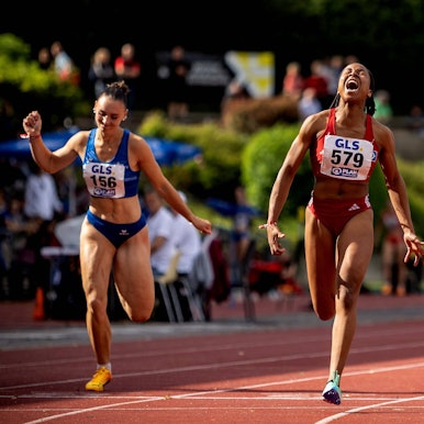Zieleinlauf der ersten Drei bei der U18-DM.