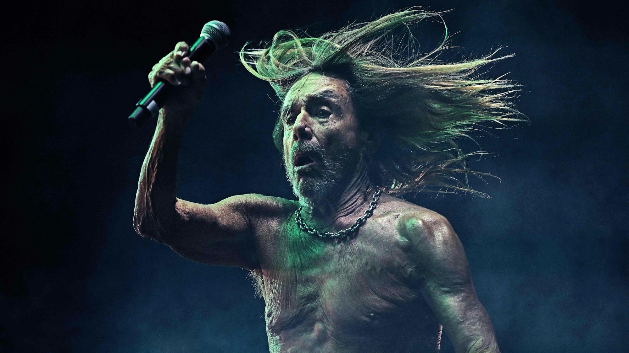 US singer Iggy Pop performs at the annual Corona Capital music festival in Mexico City on November 17, 2024. (Photo by CARL DE SOUZA / AFP)