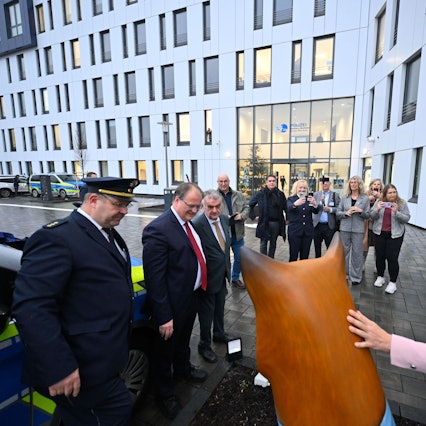 Außenansicht des neuen Polizeigebäudes in Schwelm.