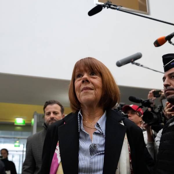 Gisele Pelicot, who was allegedly drugged by her now former husband so that he and others could assault her, arrives at the court house in Avignon, southern France, Thursday, Dec. 19, 2024. (AP Photo/Lewis Joly)