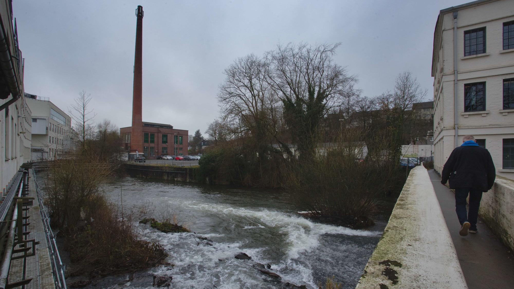 Das Foto zeigt den Blick auf das Gelände nördlich der Wupper.
