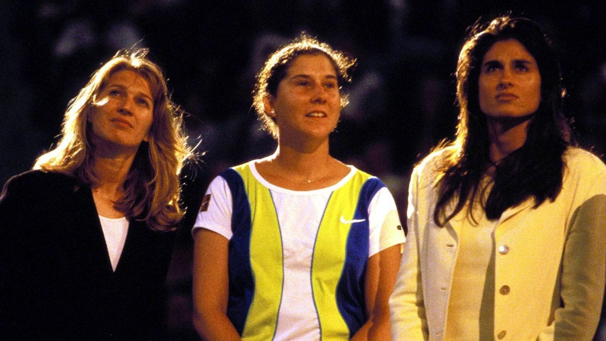 Steffi Graf, Monica Seles und Gabriela Sabatini in seltener Eintracht.