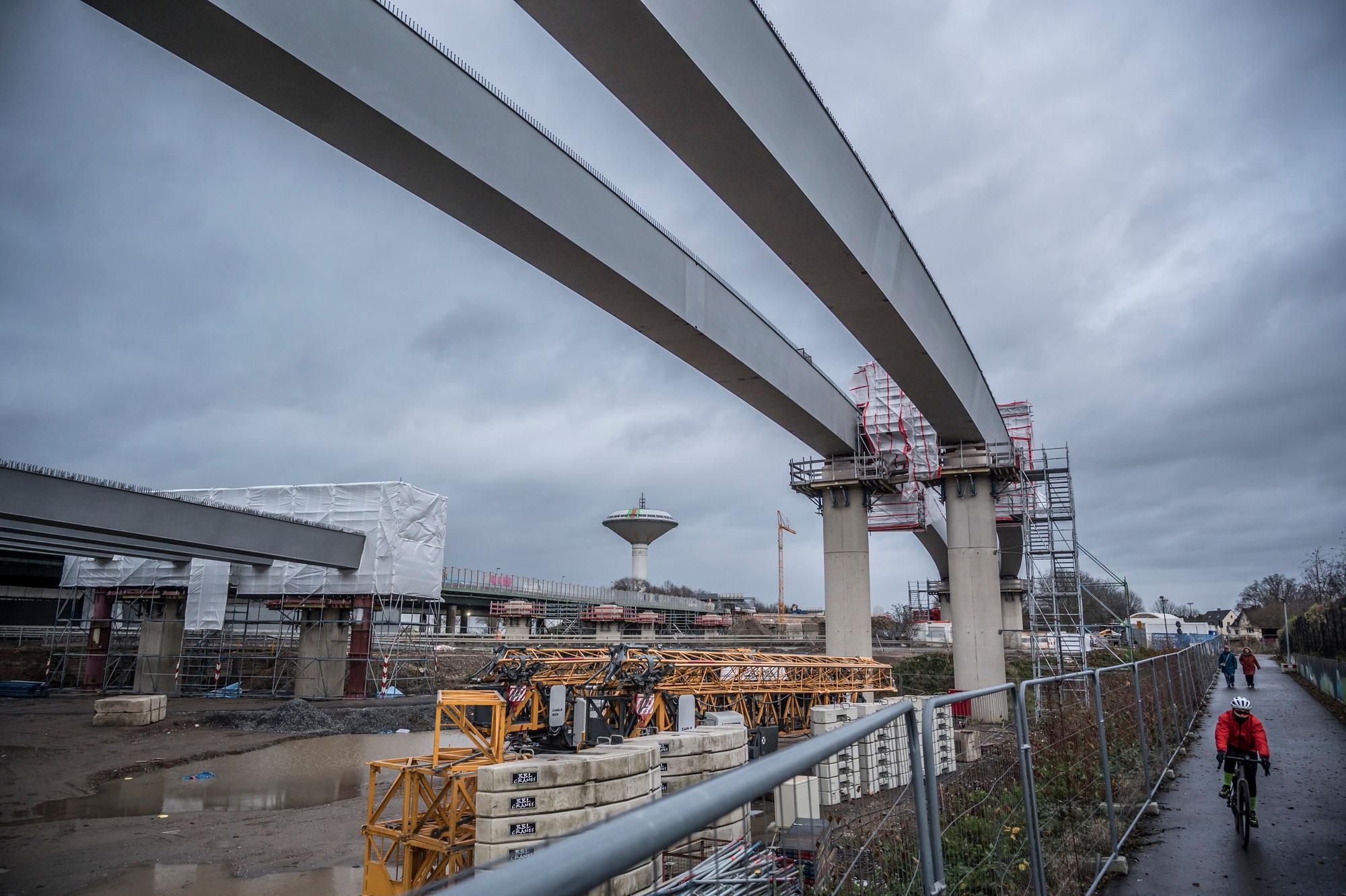 Autobahn-Baustelle,im kreuz Leverkusen-West. Foto: Ralf Krieger