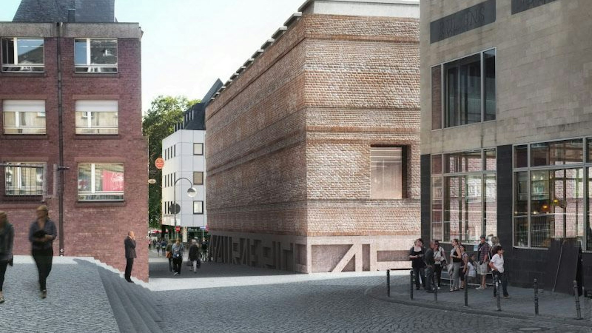 Der Erweiterungsbau des Wallraf-Richartz-Museums (Mitte).