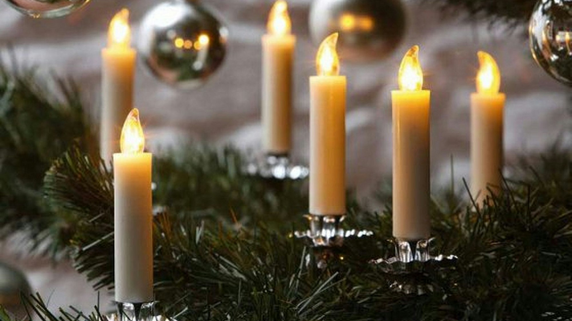 LED-Christbaumkerzen aus Echtwachs 10er-Set