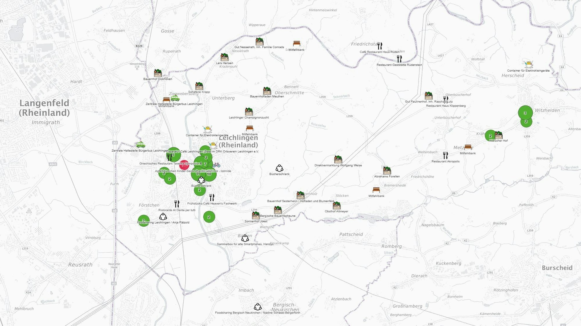 Die Stadt hat eine digitale Karte zum Thema Nachhaltigkeit aufgesetzt.