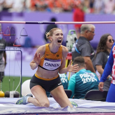Olympic Games, Olympische Spiele, Olympia, OS Paris 2024, Olympische Spiele 2024, 26.07-10.08.2024 , Leichtathletik, Track and Field, Hochsprung Frauen Imke Onnen Deutschland *** Olympic Games Paris 2024, Olympic Games 2024, 26 07 10 08 2024 , Athletics, Track and Field, High Jump Women Imke Onnen Germany
