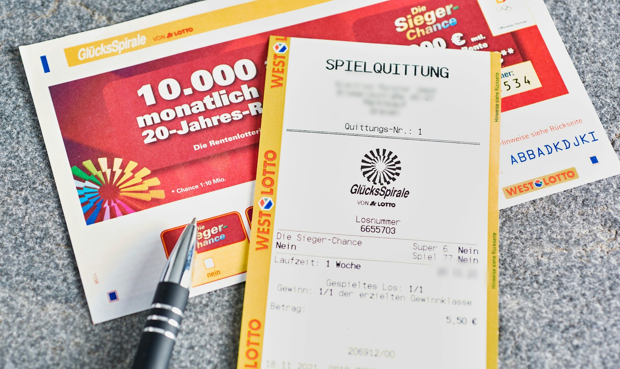 Das Jahreslos der GlücksSpirale.