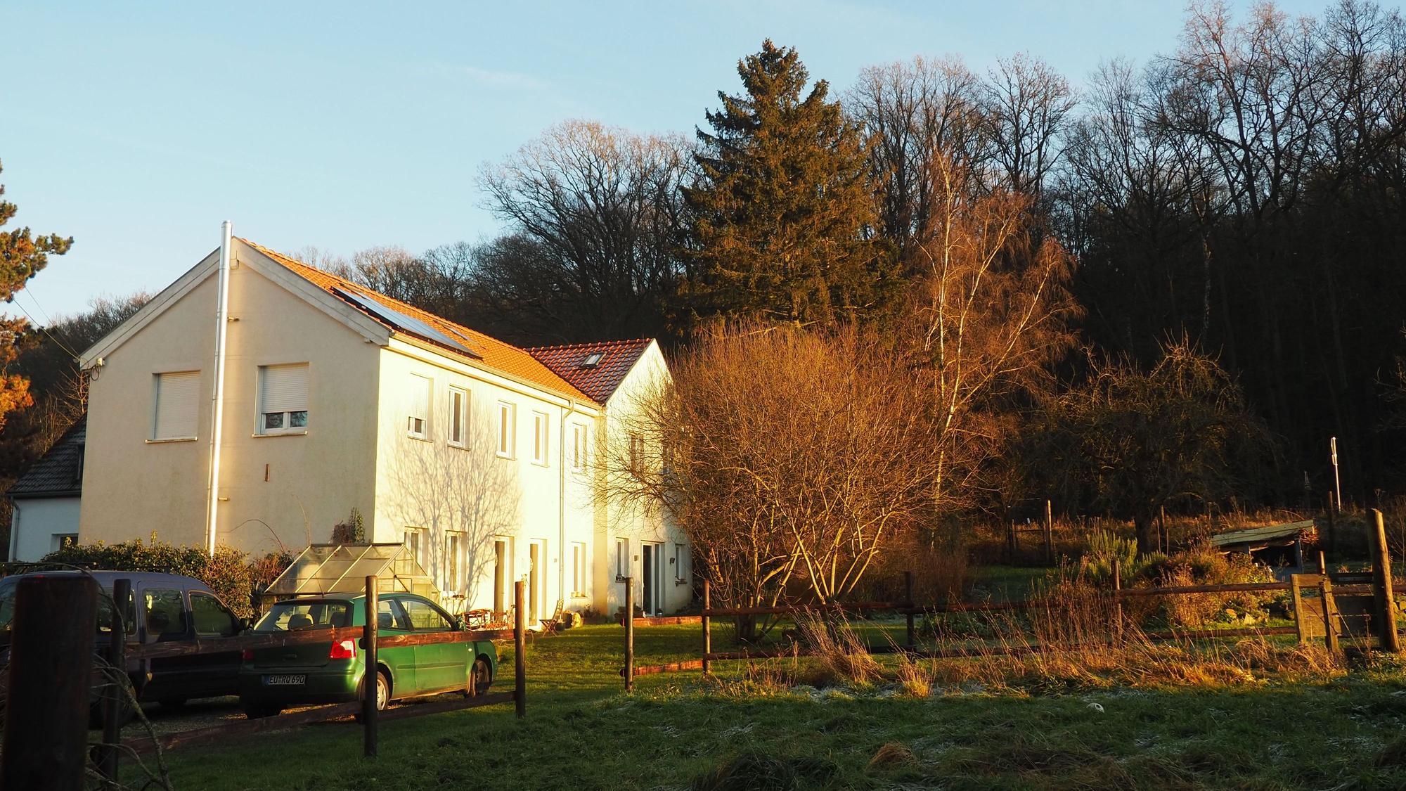 Der alte Pferdehof liegt direkt am Waldrand.