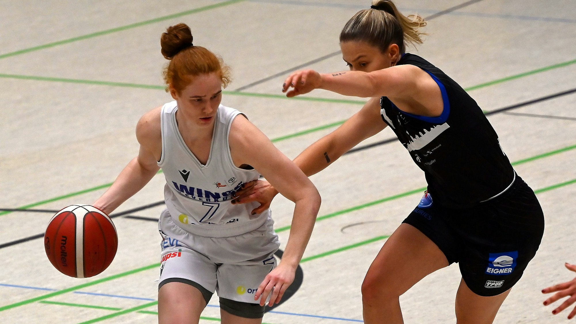 06.10.2024, Basketball-Wings Leverkusen-Nördlingen
links: Lea Wolff (Leverkusen)
Foto: ULi Herhaus