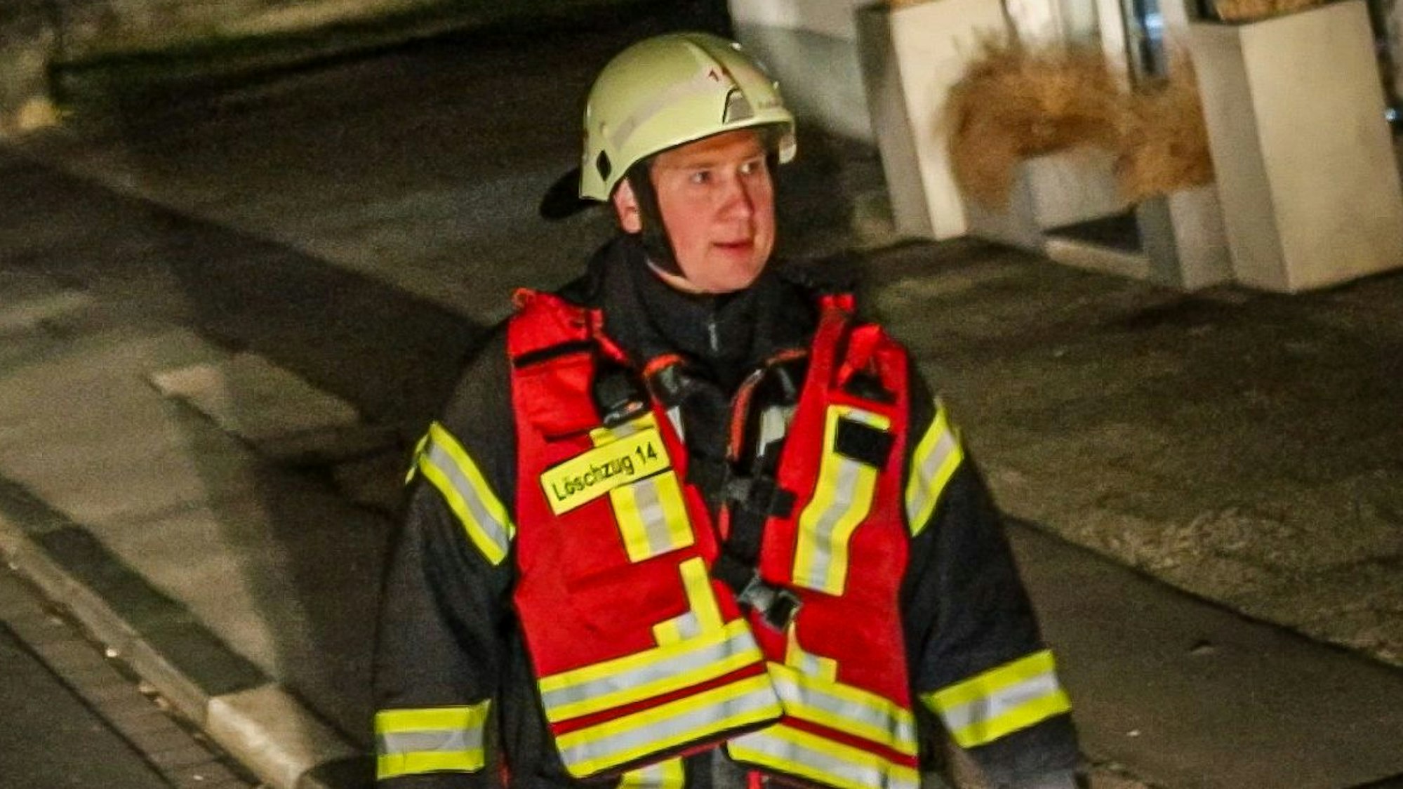 Gruppenführer Christian Kaltenbach während eines Einsatzes