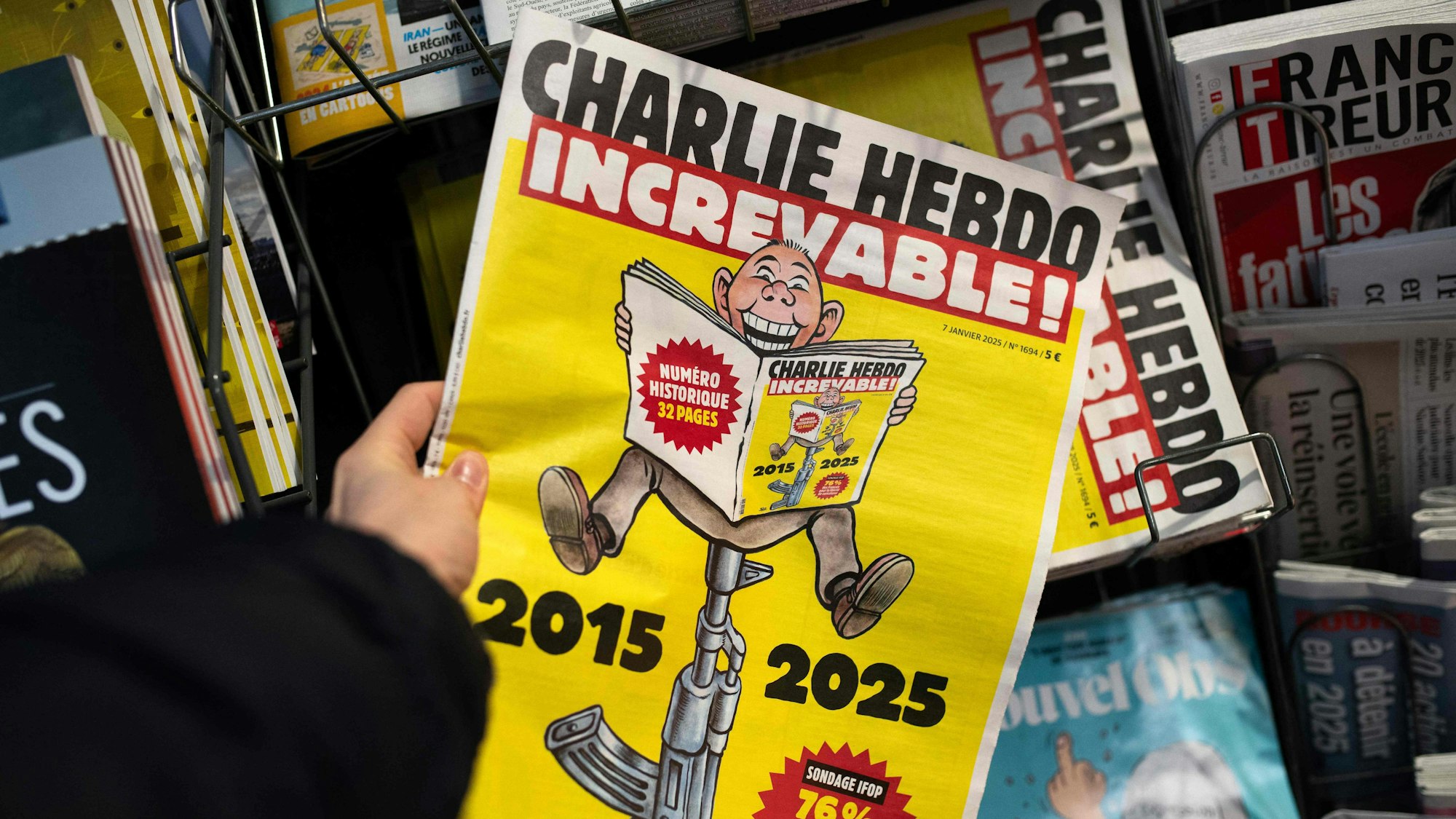 Spezialausgabe von Charlie Hebdo anlässlich des 10. Jahrestags des Attentats