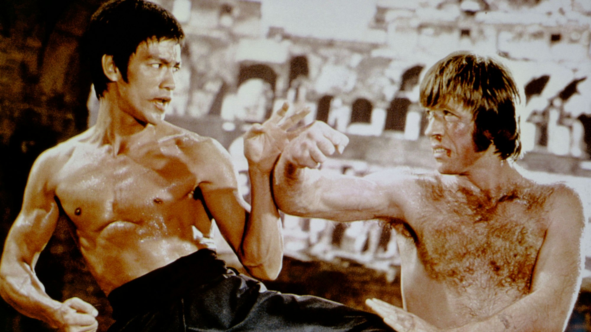 Bruce Lee und Chuck Norris in „Die Todeskralle schlägt wieder zu“.
