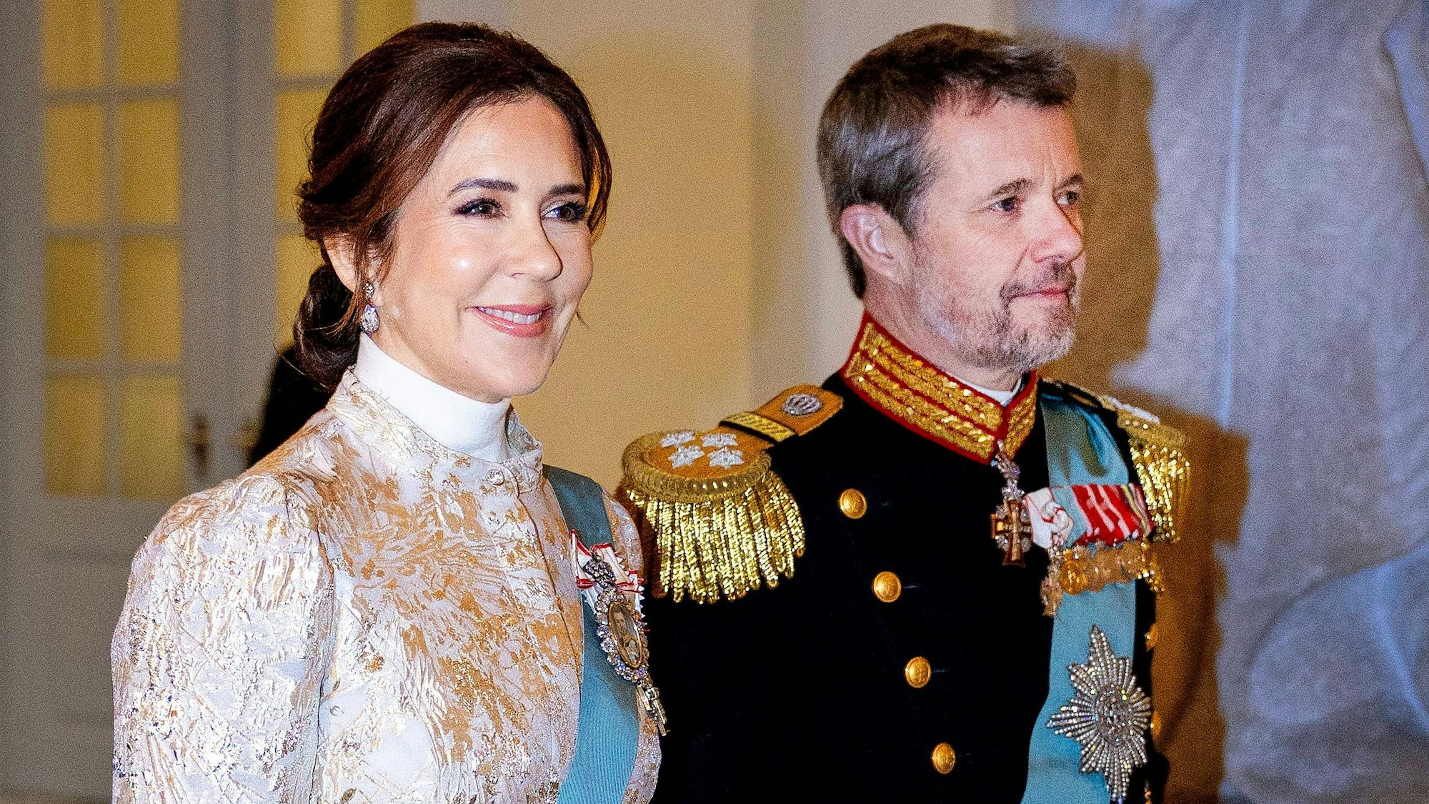 Königin Mary und König Frederik X. beim Neujahrsempfang.