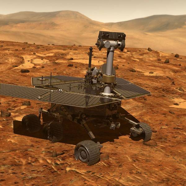 Eine Illustration des NASA-Rovers Spirit auf dem Mars.