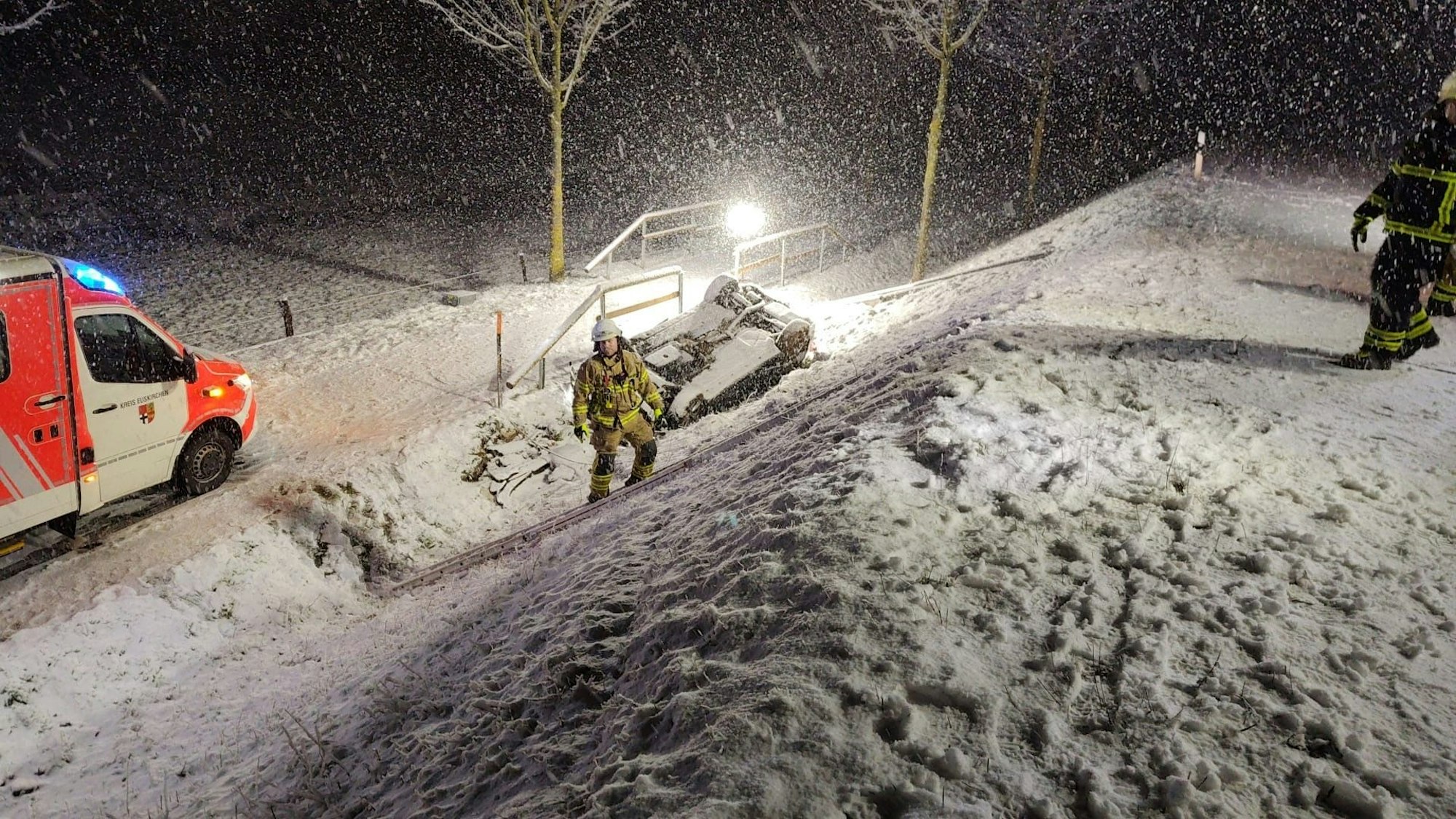 Das Bild zeigt den Unfall bei Eicks.