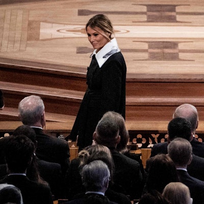 Donald Trump und seine Frau Melania bei der Ankunft in der Washington National Cathedral.