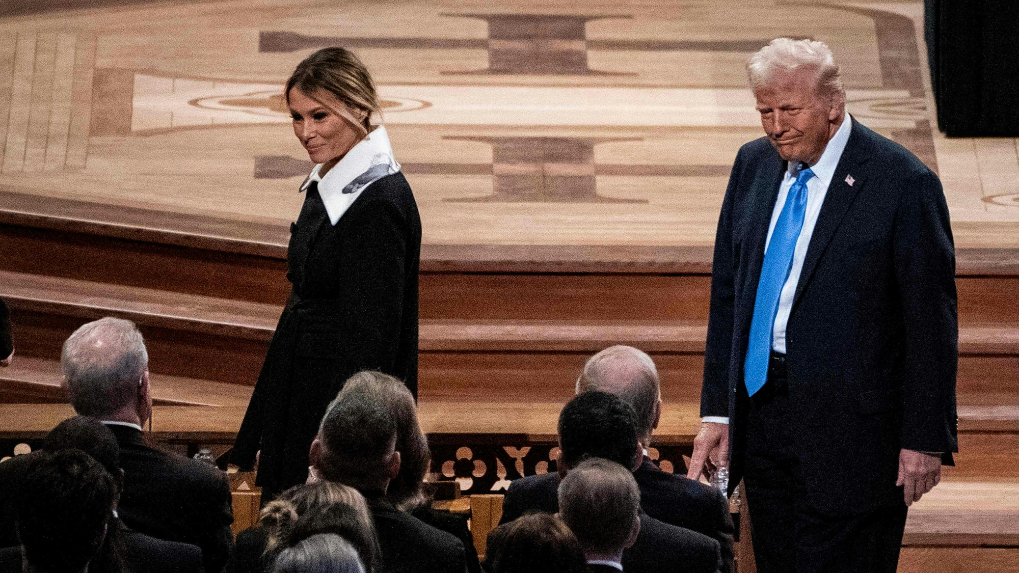 Donald Trump und seine Frau Melania bei der Ankunft in der Washington National Cathedral.