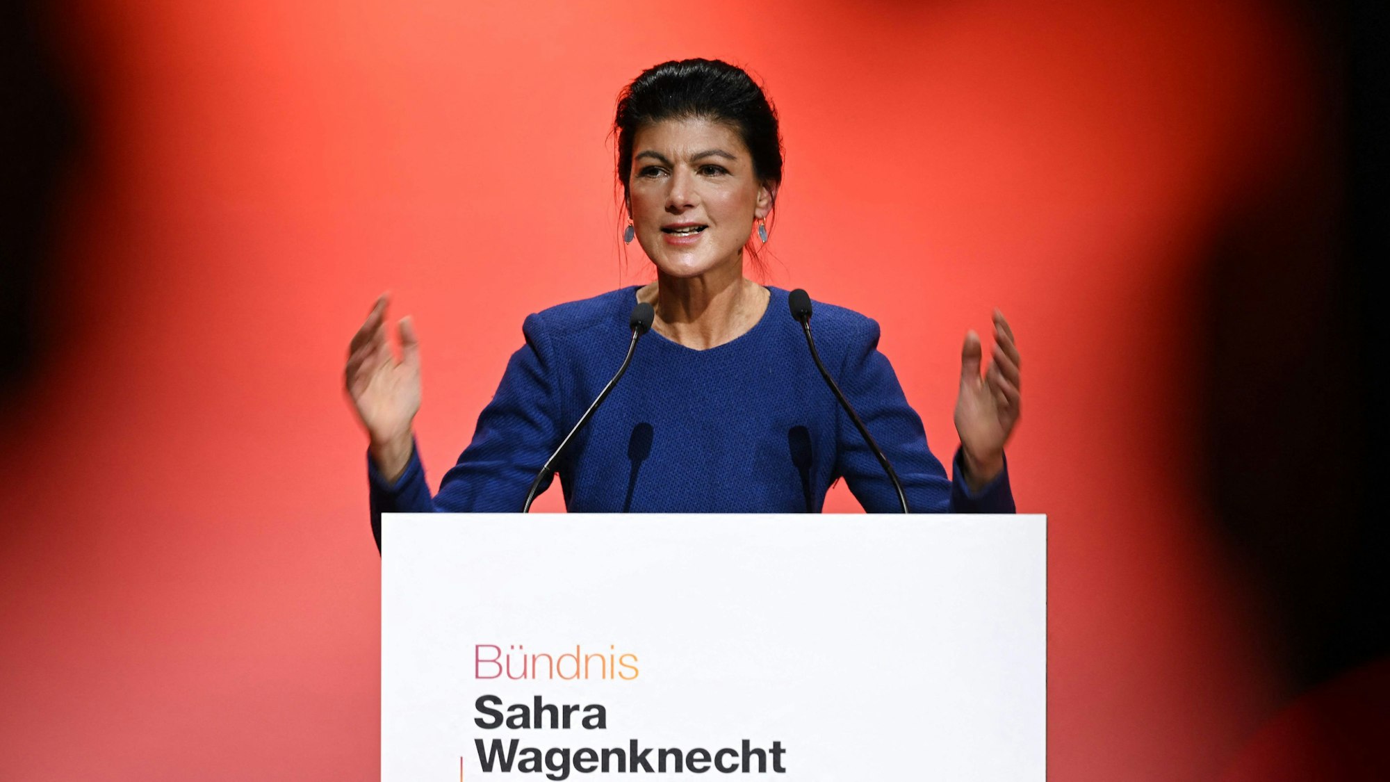 Sahra Wagenknecht bei ihrer Rede in Bonn.