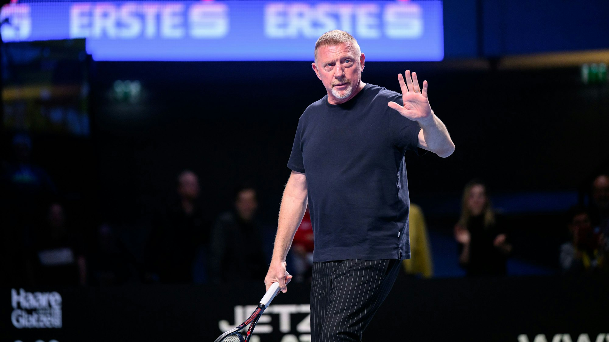 Boris Becker nimmt an einer Abschiedsfeier für Dominic Thiem im Rahmen eines ATP Turnieres in der Stadthalle Wien teil.