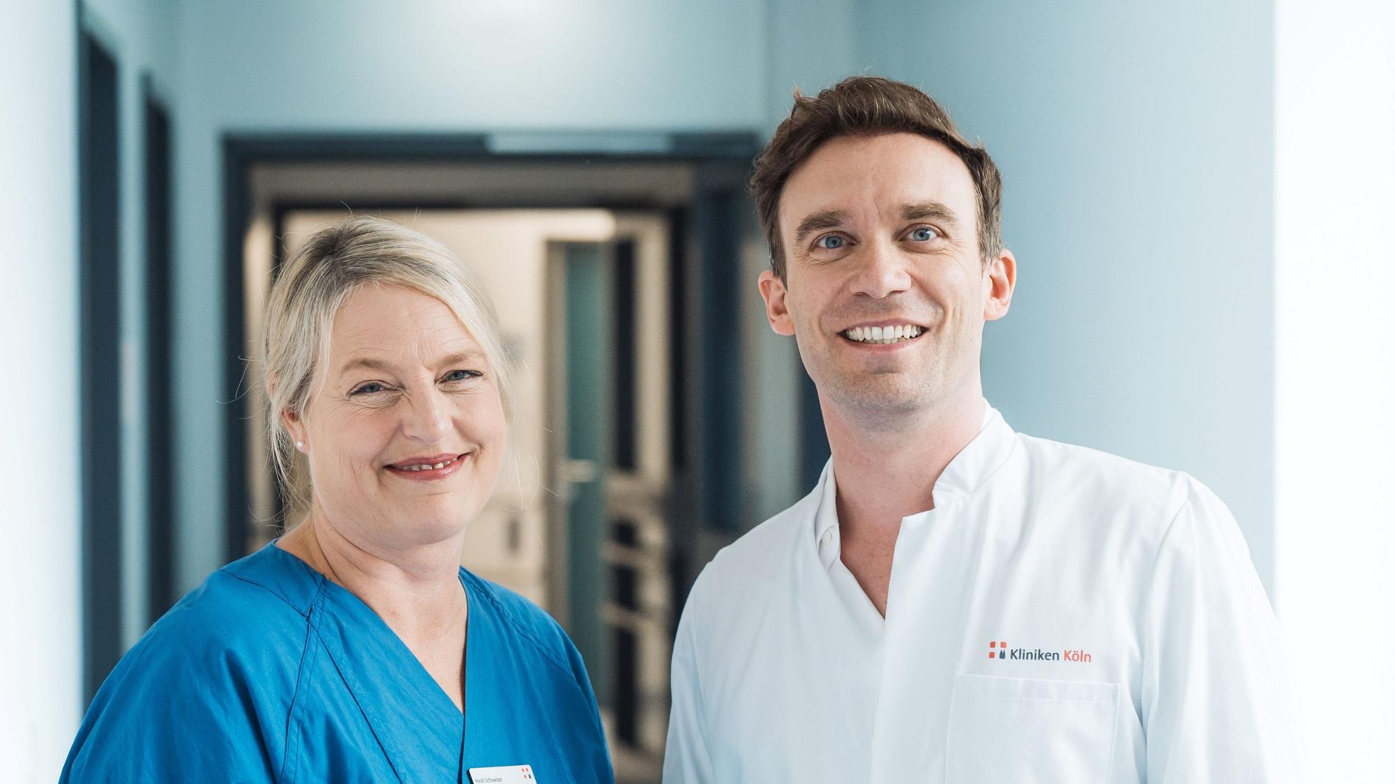 Eingespieltes Team im Krankenhaus Holweide: Die leitende Hebamme Heidi Schweizer und Michael Mallmann, Chefarzt der Frauenklinik.