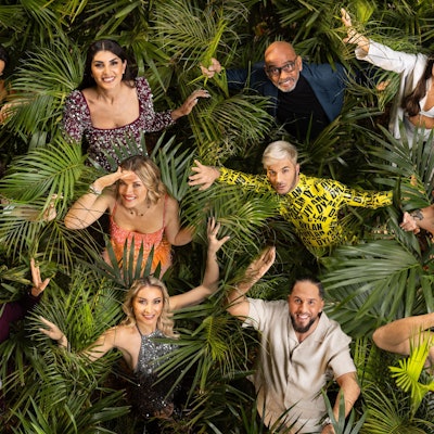 V.l.n.r.: Timur Ülker, Yeliz Koc, Pierre Sanoussi-Bliss, Alessia Herren, Lilly Becker, Nina Bott, Sam Dylan, Edith Stehfest, Jörg Dahlmann, Anna-Carina Woitschack, Maurice Dziwak und Jürgen Hingsen sind 2025 bei „Ich bin ein Star – Holt mich hier raus!“ dabei.