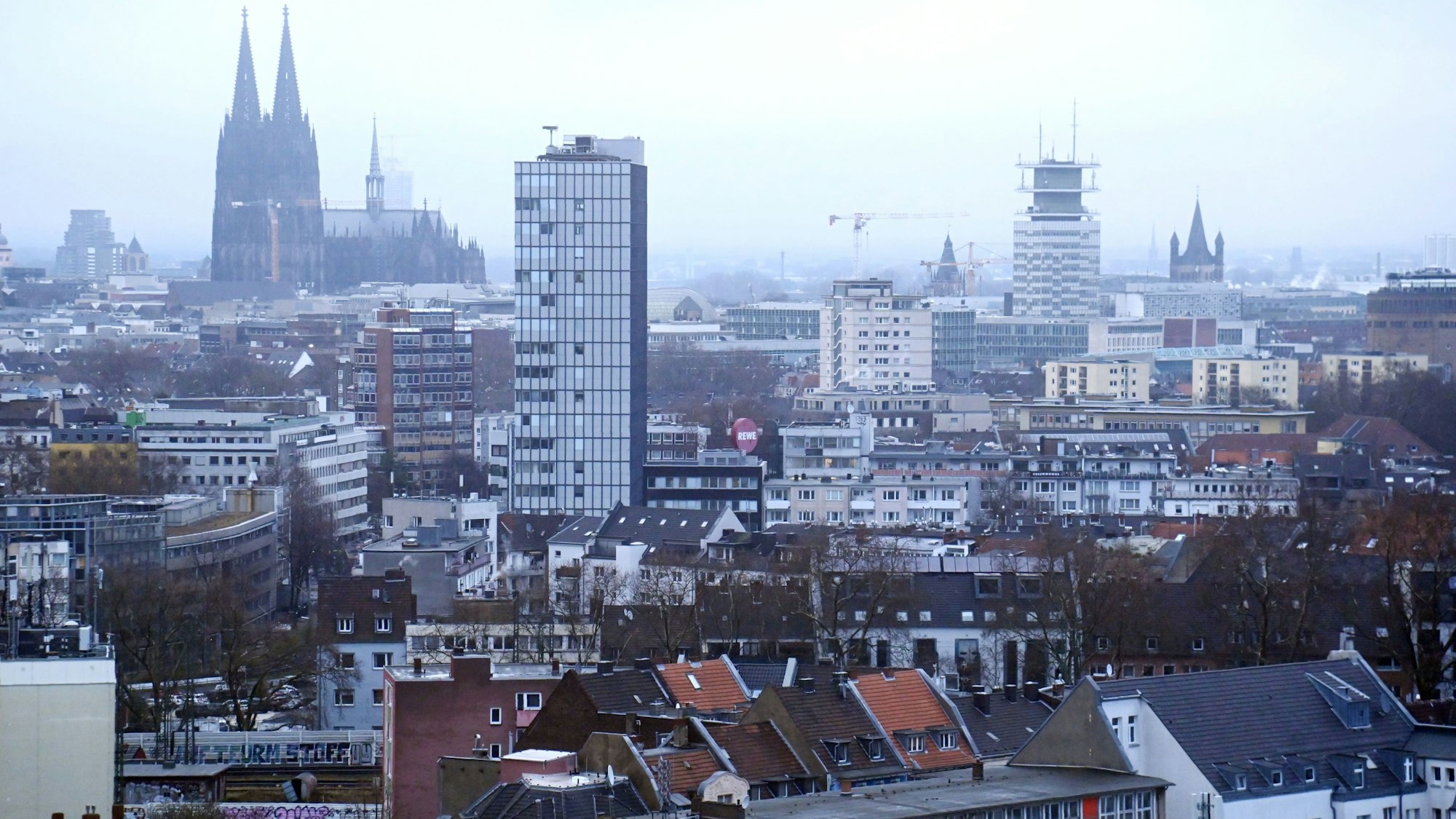 Das Kölner Panorama mit Dom.