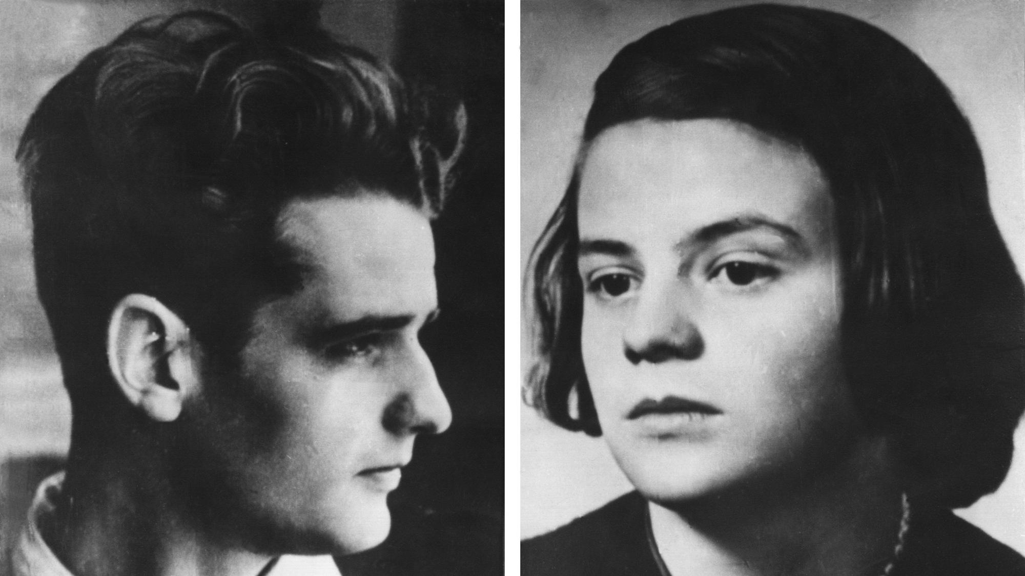 Auf dem Foto sind die Widerstandskämpfer im Dritten Reich, Hans und Sophie Scholl, zu sehen.