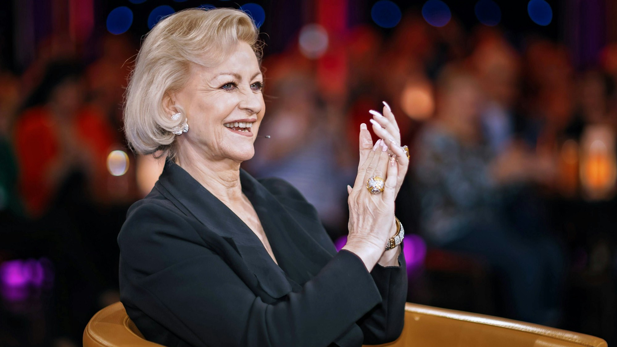 Marika Kilius in der Talkshow „Riverboat“.