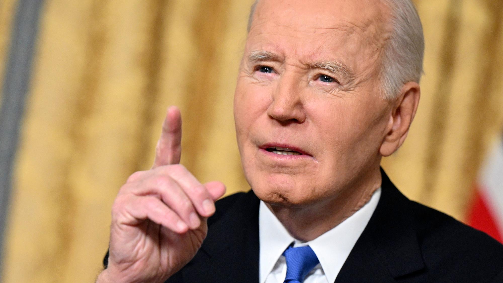 15.01.2025, USA, Washington: US-Präsident Joe Biden hält seine Abschiedsrede aus dem Oval Office des Weißen Hauses. Foto: Mandel Ngan/Pool AFP/AP/dpa +++ dpa-Bildfunk +++