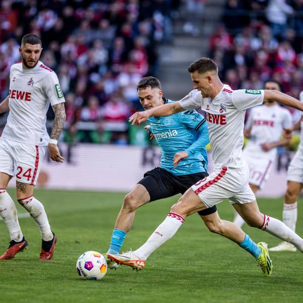 Köln, RheinEnergieStadion, 05.03.2024: Rasmus Carstensen Köln gegen Florian Wirtz Leverkusen beim Spiel der 1.Bundesliga 1.FC Köln vs. Bayer 04 Leverkusen. *** Cologne, RheinEnergieStadion, 05 03 2024 Rasmus Carstensen Cologne v Florian Wirtz Leverkusen in the 1 Bundesliga match 1 FC Cologne v Bayer 04 Leverkusen