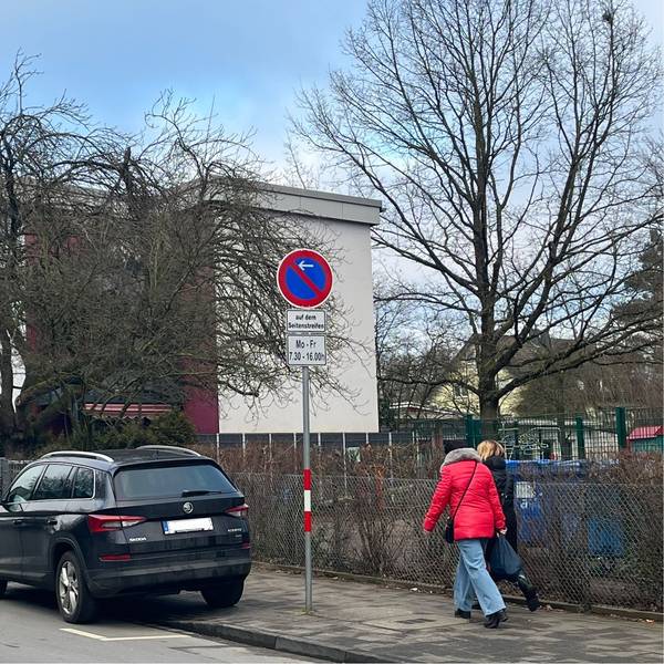 Autos in einer Haltezone