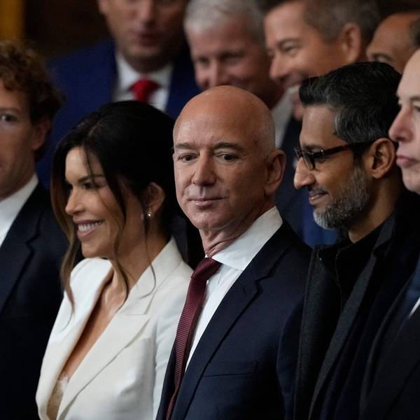 US-Tech-CEOs Mark Zuckerberg (l-r), Jeff Bezos, Sundar Pichai und Elon Musk bei der Amtseinführung Donald Trumps (Archivbild).