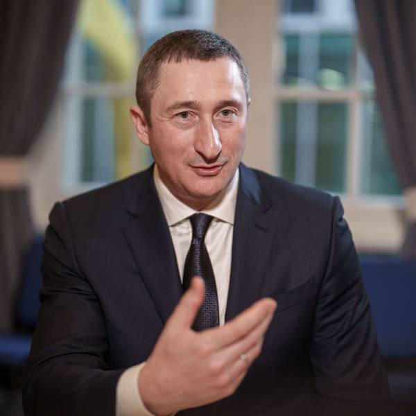 Berlin: Oleksij Tschernyschow, stellvertretender ukrainischer Ministerpräsident, aufgenommen bei einem Interview mit der dpa Deutsche Presse-Agentur.